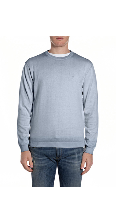 オンブレコットンクルーネックロングスリーブセーター